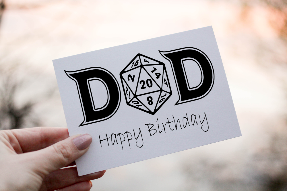 Dungeons and Dragons Dad Birthday Card, Card for Dad - Click Image to Close